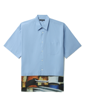 COMME des GARÇONS HOMME 印花拼接下摆衬衫