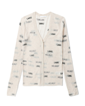HELMUT LANG 满幅 logo 印花针织开衫