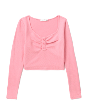 VESTA PINK 半开襟针织上衣