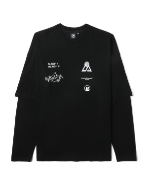 UNDERGARDEN Logo 印花拼接袖管 T 恤