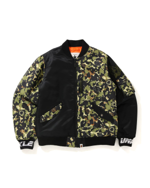 A BATHING APE® MO’WAX UNKLE 联乘系列 camo 拼接夹克