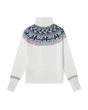 THOM BROWNE 图案嵌花条纹边饰针织衫
