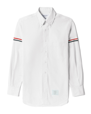 THOM BROWNE 饰条纹标志直排扣衬衫