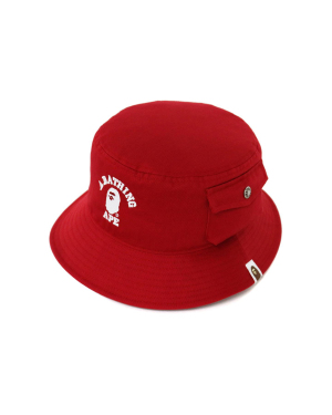 A BATHING APE® 饰口袋猿人头刺绣渔夫帽
