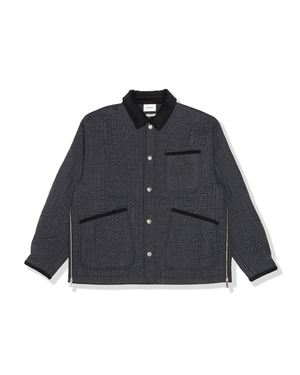 BAPE BLACK 字母绗缝工装夹克