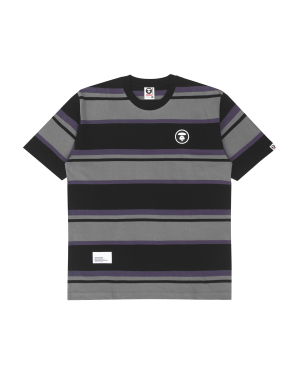 Aape 标签缝饰条纹 T 恤