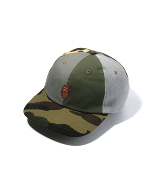 A BATHING APE® 猿人头刺绣拼接设计棒球帽
