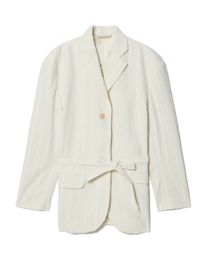 Acne Studios 配腰带系扣条纹西装夹克
