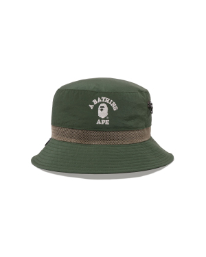 A BATHING APE® 猿人头刺绣网面拼接渔夫帽