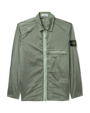 STONE ISLAND Logo 缀饰拉链衬衫