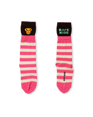 A BATHING APE® 饰条纹拼接中筒袜