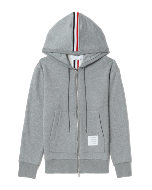 THOM BROWNE 拼色条纹装饰拉链卫衣