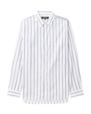 COMME des GARÇONS HOMME DEUX 条纹拼接细节饰口袋衬衫