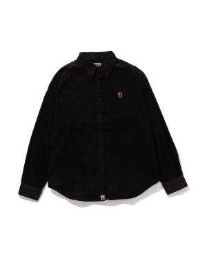 A BATHING APE® 饰猿人头灯芯绒衬衫