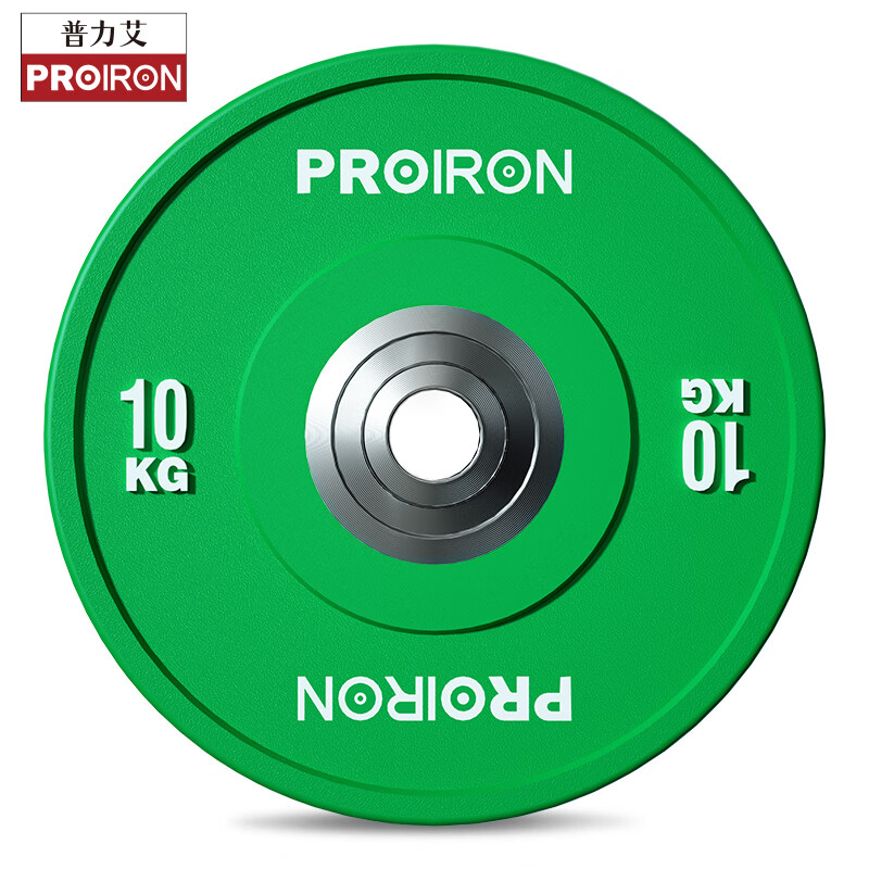 沃尔玛 PROIRON普力艾 橡胶举重杠铃片10KG*2绿