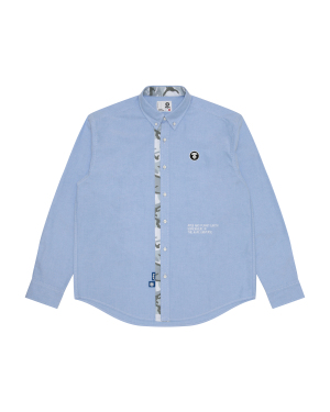 Aape Logo 刺绣饰标签直排扣衬衫