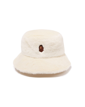 A BATHING APE® 饰猿人头毛绒渔夫帽