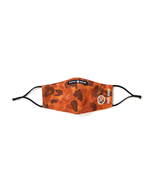 A BATHING APE® Fire Camo 印花 logo 缝饰口罩