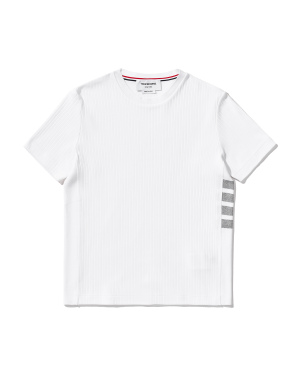 THOM BROWNE 饰条纹拼接 T 恤