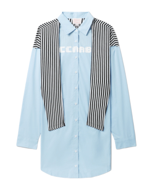 CCAABB 衬衫式解构拼接连衣裙