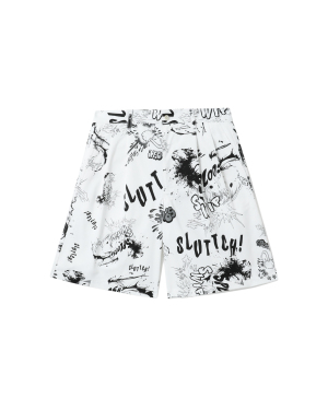 COMME des GARÇONS SHIRT 满幅漫画印花阔腿短裤