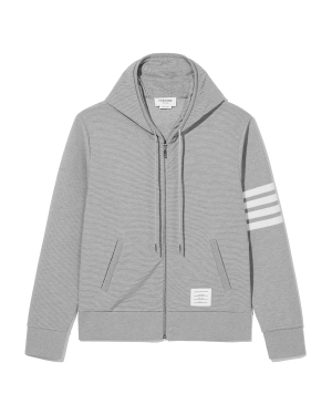 THOM BROWNE 条纹印花连帽拉链卫衣