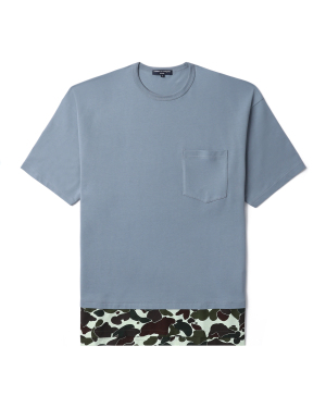 COMME des GARÇONS HOMME 拼接下摆饰口袋 T 恤