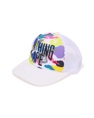 A BATHING APE® Multi Camo logo 印花网面拼接棒球帽