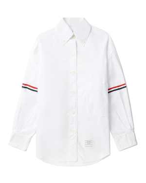 THOM BROWNE 饰标志条纹直排扣衬衫