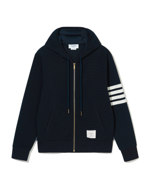 THOM BROWNE 条纹印花连帽拉链卫衣