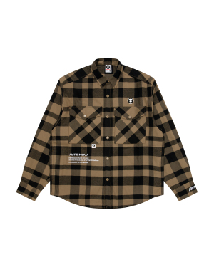 Aape Logo 刺绣饰标签格纹衬衫