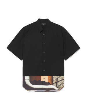 COMME des GARÇONS HOMME 印花拼接下摆衬衫