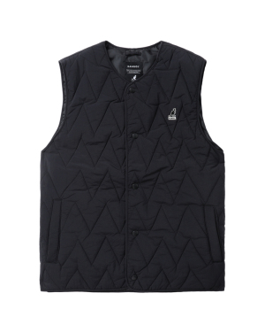 KANGOL 徽标刺绣波浪绗缝马甲
