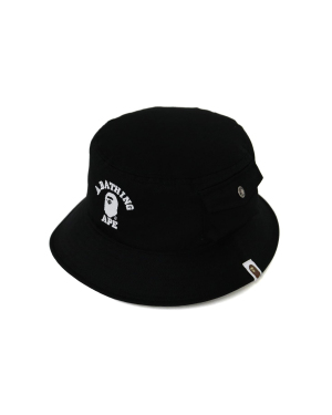 A BATHING APE® 饰口袋猿人头刺绣渔夫帽