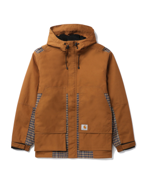 Carhartt WIP 格纹拼接连帽夹克