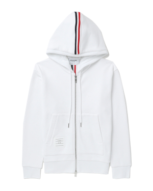 THOM BROWNE 拼色条纹装饰拉链卫衣