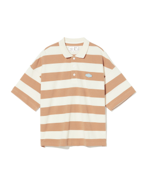 CHOCOOLATE 标签缝饰条纹 polo 衫